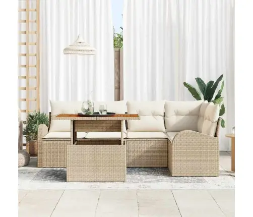 Aia Diivanikomplekt 6 Pcs Beež Ja Kreemjas 100 X 55 X 73 Cm