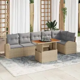 Aia Diivanikomplekt Padjaga 7 Pcs Beež Ja Helehall