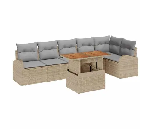 Aia Diivanikomplekt Padjaga 7 Pcs Beež Ja Helehall Aia Diivanikomplekt Padjaga 7 Pcs Beež Ja Helehall