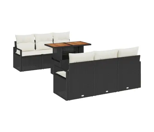 7 Gabalu Dārza Dīvānu Komplekts Ar Spilveniem Melnā Polirotangpalmas Akācijas Vidaxl 7 Gabalu Dārza Dīvānu Komplekts Ar Spilveniem Melnā Polirotangpalmas Akācijas Vidaxl