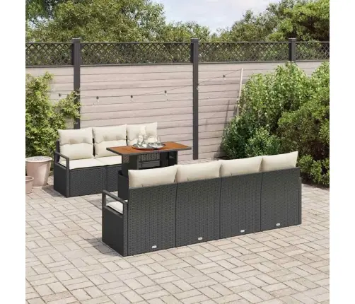 Dārza Dīvānu Komplekts 8 Pcs Melns, Krēms 100 X 55 X 73 Cm Vidaxl