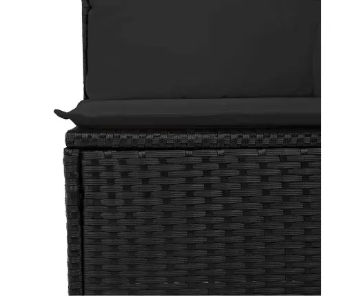 Dārza Dīvānu Komplekts 8 Pcs Melna 6 Vietu Rattan Un Alumīnijs Vidaxl