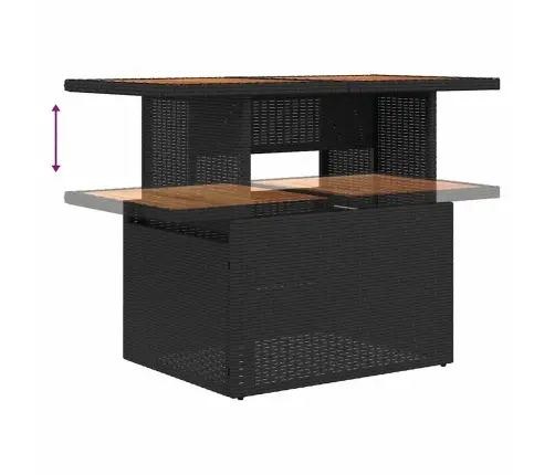 Dārza Dīvānu Komplekts 8 Pcs Melns Un Krēmkrāsa Liels Vidaxl