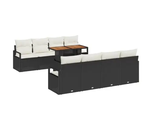 Dārza Dīvānu Komplekts 9 Pcs Melns, Krēms 100 X 55 X 73 Cm Vidaxl