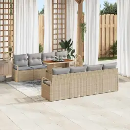 Dārza Dīvānu Komplekts 9 Pcs Bēšs Un Pelēks 100 X 55 X 73 Cm Vidaxl Dārza Dīvānu Komplekts 9 Pcs Bēšs Un Pelēks 100 X 55 X 73 Cm Vidaxl