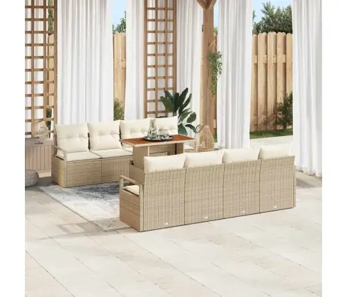 Dārza Dīvānu Komplekts 9 Pcs Beige, Krēmkrāsa 100 X 55 X 73 Cm Vidaxl