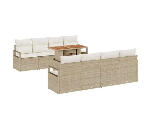 Dārza Dīvānu Komplekts 9 Pcs Beige, Krēmkrāsa 100 X 55 X 73 Cm Vidaxl