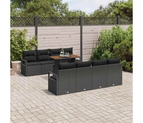 Dārza Dīvānu Komplekts 9 Pcs Melns, Brūns 100 X 55 X 73 Cm Vidaxl Dārza Dīvānu Komplekts 9 Pcs Melns, Brūns 100 X 55 X 73 Cm Vidaxl