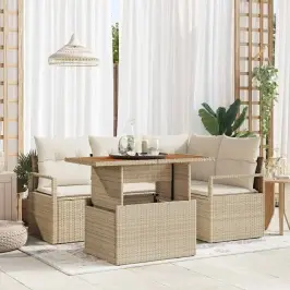 Dārza Ēdamgalds 5 Pcs Bēšs Un Krēms 100 X 55 X 73 Cm Vidaxl