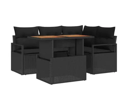 Sodo Valgomojo Komplektas Su Pagalve 5 Pcs Juoda Ir Ruda