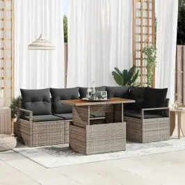 Dārza Ēdamgalds 6 Pcs Pelēks Un Brūns 100 X 55 X 73 Cm Vidaxl