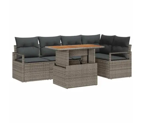 Sodo Valgomojo Komplektas Su Pagalve 6 Pcs Pilka Ir Ruda