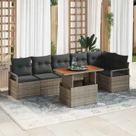 Dārza Ēdamgalds 7 Pcs Pelēks Un Brūns 100 X 55 X 73 Cm Vidaxl