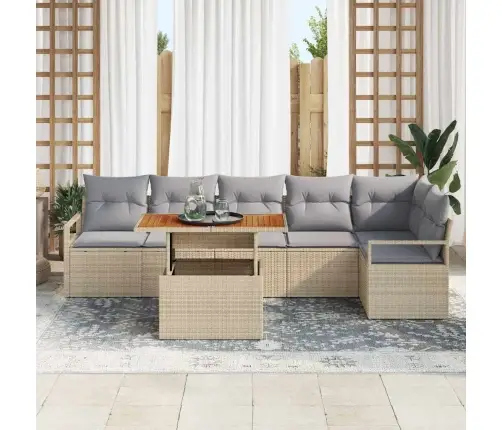 Aia Söögilaudade Komplekt Padjaga Padjaga 7 Pcs Beež Ja Hall