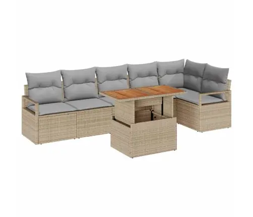 Aia Söögilaudade Komplekt Padjaga Padjaga 7 Pcs Beež Ja Hall