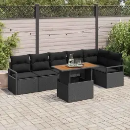 Dārza Ēdamgalds 7 Pcs Melns Un Brūns 100 X 55 X 73 Cm Vidaxl