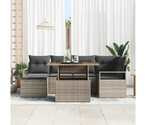 Aia Söögilaudade Komplekt Padjaga 7 Pcs Hall Ja Pruun