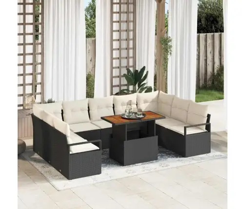 10 Daļu Dārza Dīvānu Komplekts Ar Spilveniem Melnā Poli Rotangpalmas Akācijas Koka Vidaxl 10 Daļu Dārza Dīvānu Komplekts Ar Spilveniem Melnā Poli Rotangpalmas Akācijas Koka Vidaxl