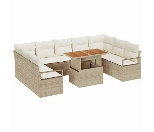 10 Gabalu Dārza Dīvānu Komplekts Ar Spilveniem Bēšā Poliratanā Vidaxl 10 Gabalu Dārza Dīvānu Komplekts Ar Spilveniem Bēšā Poliratanā Vidaxl