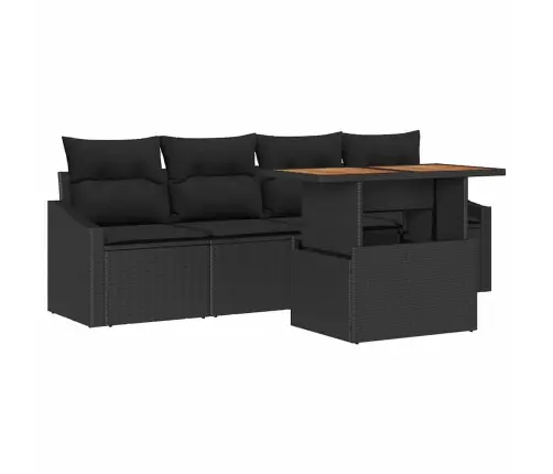 Aia Diivanikomplekt Padjaga 5 Pcs Must Polürooster