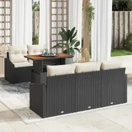 Dārza Ēdamgalds Ar Spilvenu Melns Un Krēmkrāsa 100 X 55 X 73 Cm Vidaxl