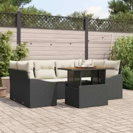 Dārza Ēdamgalds Ar Spilvenu Melns Un Krēmkrāsa 100 X 55 X 73 Cm Vidaxl