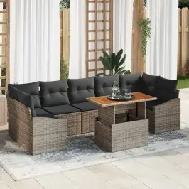 Dārza Ēdamgalds 8 Pcs Pelēks Un Brūns 100 X 55 X 73 Cm Vidaxl