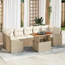 Dārza Ēdamgalds 8 Pcs Bēšs Un Krēms 100 X 55 X 73 Cm Vidaxl