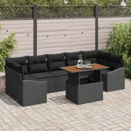 Dārza Ēdamgalds 8 Pcs Melns Un Brūns 100 X 55 X 73 Cm Vidaxl