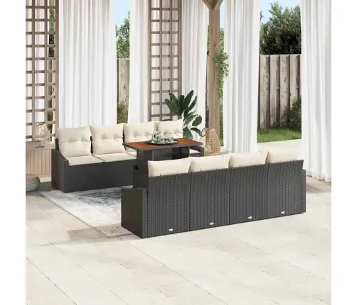 Aia Söögilaudade Komplekt Padjaga Padjaga 9 Pcs Must Ja Kreem