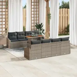 Dārza Ēdamgalds 9 Pcs Pelēks Un Brūns 100 X 55 X 73 Cm Vidaxl