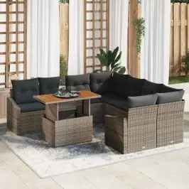 Dārza Ēdamgalds Ar Spilvenu Pelēks Un Brūns 100 X 55 X 73 Cm Vidaxl