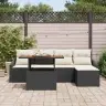 Sodo Valgomojo Komplektas Su Pagalve 6 Pcs Juoda Ir Kreminė Sodo Valgomojo Komplektas Su Pagalve 6 Pcs Juoda Ir Kreminė