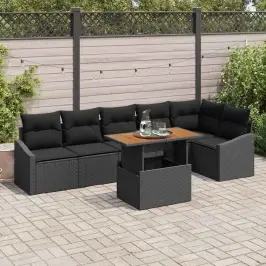 Aia Söögilaudade Komplekt 7 Pcs Must Ja Pruun 100 X 55 X 73 Cm