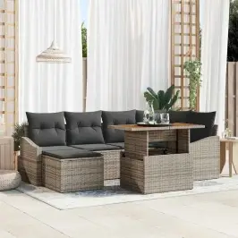 Aia Söögilaudade Komplekt Padjaga 7 Pcs Hall Ja Pruun