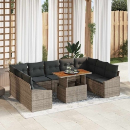 Dārza Ēdamgalds 10 Pcs Pelēks Un Brūns 100 X 55 X 73 Cm Vidaxl