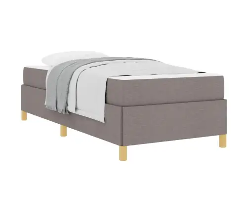 Kastītes Atsperu Gulta Cits Taupe Un Balts 90 X 190 Cm Audums Vidaxl