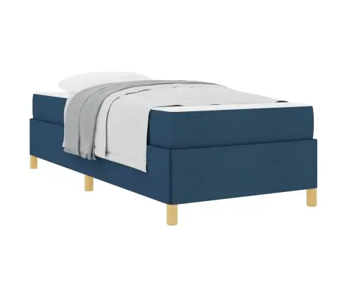 Kastītes Atsperu Gulta Cits Zila Un Balta 90 X 190 Cm Audums Vidaxl