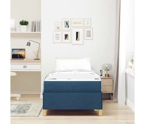 Lovos Rėmas Su Čiužiniu Mėlyna 90 X 200 Cm Audinys