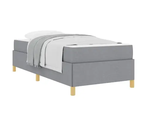 Voodi Raam Madratsiga Helehall 100 X 200 Cm Kangas