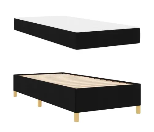 Kastītes Atsperu Gulta Melns Un Balts Un Melns 100 X 200 Cm Vidaxl