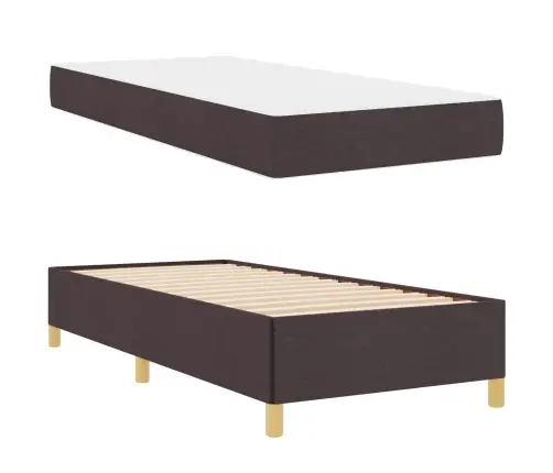 Lovos Rėmas Su Čiužiniu Tamsiai Rudas 100 X 200 Cm Audinys