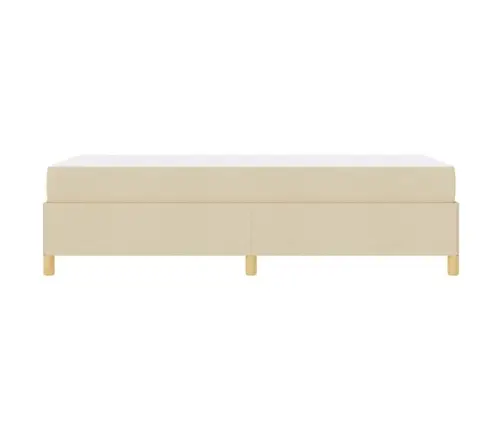 Kastītes Atsperu Gulta Balts Un Krēmkrāsas 100 X 200 Cm Audums Vidaxl