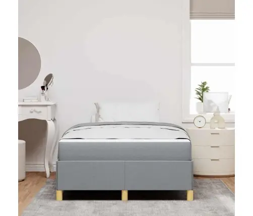 Voodi Raam Madratsiga Helehall 120 X 190 Cm Kangas