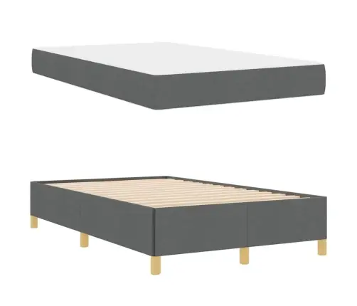 Voodi Raam Madratsiga Tumehall 120 X 190 Cm Kangas