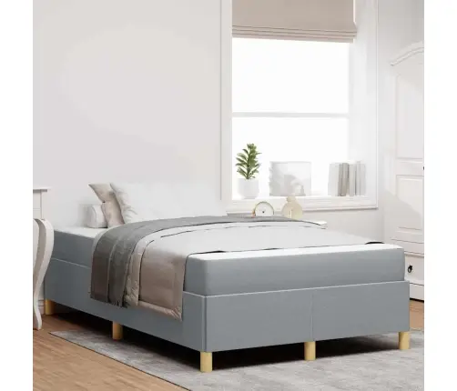 Voodi Raam Madratsiga Helehall 120 X 200 Cm Kangas