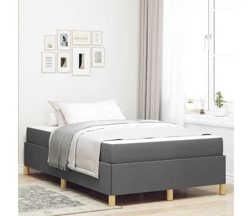 Lovos Rėmas Su Čiužiniu Tamsiai Pilka 120 X 200 Cm Audinys