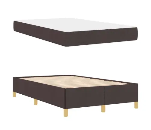 Kastītes Atsperu Gulta Cits Melna, Brūna Un Balta 120 X 200 Cm Vidaxl