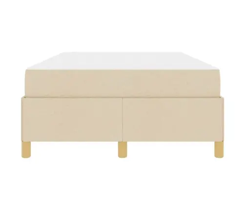 Kastītes Atsperu Gulta Krēmkrāsa Un Balta 120 X 200 Cm Audums Vidaxl