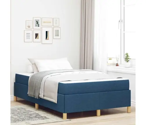 Kastītes Atsperu Gulta Cits Zila Un Balta 120 X 200 Cm Audums Vidaxl